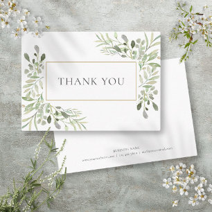 Modern Greenery Floral Business Thank You Referral Card