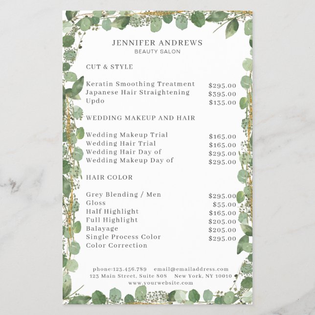 Modern, Greenery Flyer (Back)