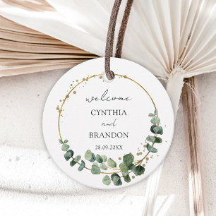 Modern Greenery Geometric Rustic Wedding Favour Tags