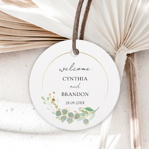 Modern Greenery Geometric Rustic Wedding Favour Tags