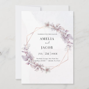 Modern greenery geometry invitation