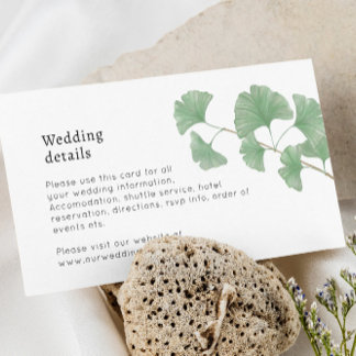 Modern Greenery Ginkgo Leaves Boho Watercolor Enclosure Card