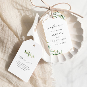 Modern Greenery Gold Geometric Rustic Wedding Gift Tags