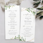 Modern Greenery Gold Geometric Rustic Wedding Programme<br><div class="desc">Rustic watercolor botanical foliage greenery design with faux gold foil leaves and geometric frame,  with trendy script,  simple and elegant,  great wedding program for green and gold summer rustic wedding,  spring botanical garden wedding. 
See all the matching pieces in collection</div>
