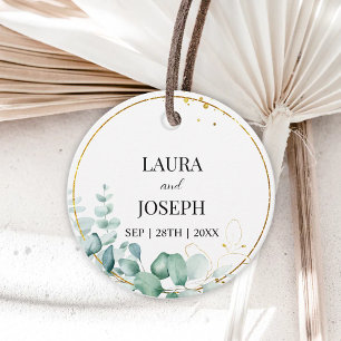 Modern Greenery Gold Rustic Wedding Gifts Favour Tags