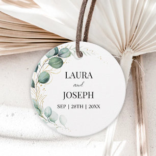 Modern Greenery Gold Rustic Wedding Gifts Favour Tags