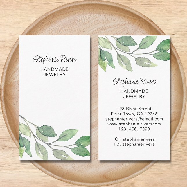 Modern Greenery Jeweller  Business Card (Creator Uploaded)