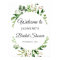 Modern Greenery Leaves Wreath Bridal Shower Sign