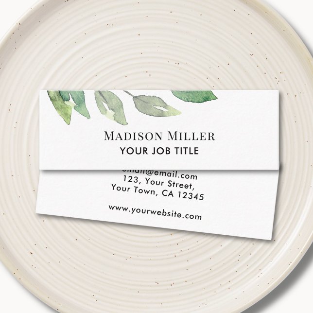Modern Greenery Mini Business Card (Creator Uploaded)