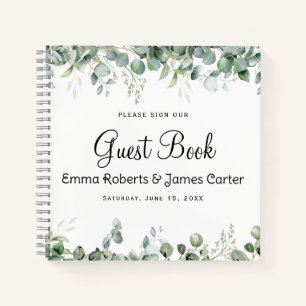 Modern Greenery Minimalist Guest Book