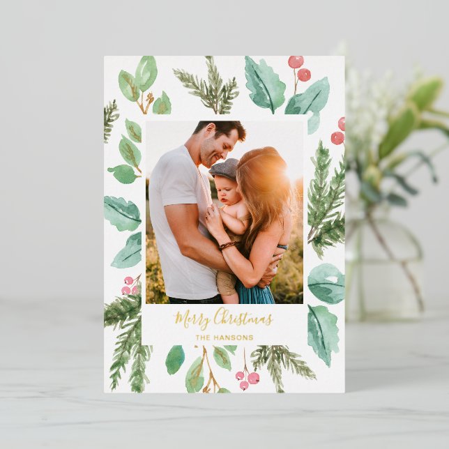 Modern Greenery Photo Elegant Christmas (Standing Front)