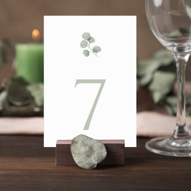 Modern Greenery Reception Table Sign Number (Creator Uploaded)
