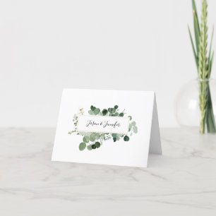 Modern Greenery  Thank You Card