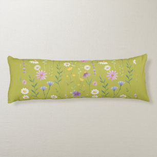 Modern Greenery Watercolor Rustic Botanical floral Body Cushion