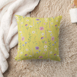 Modern Greenery Watercolor Rustic Botanical floral Cushion