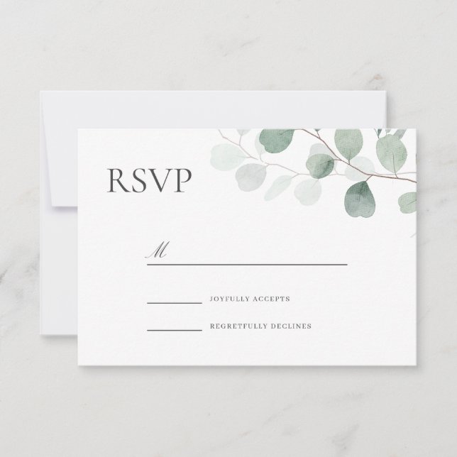 Modern Greenery Wedding all occasion  RSVP Card (Front)
