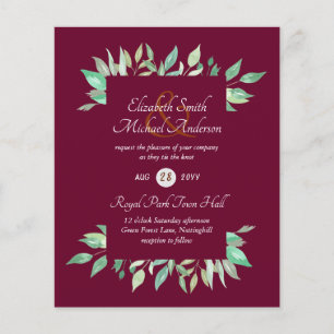 Modern Greenery Wedding Invitation Budget