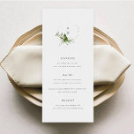Modern Greenery Wedding Menu Card<br><div class="desc">This Modern Greenery Wedding Menu Card from the Amarie Collection showcases a modern greenery floral monogram paired with modern typography. Personalise it with your details easily and quickly. Simply press the 'customise it' button to further re-arrange and format the style and placement of the text.</div>