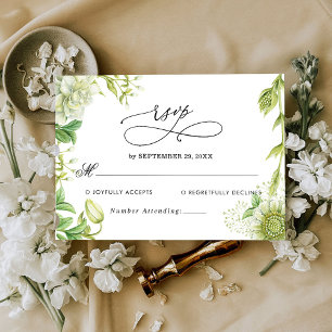 Modern Greenery Wedding RSVP Card