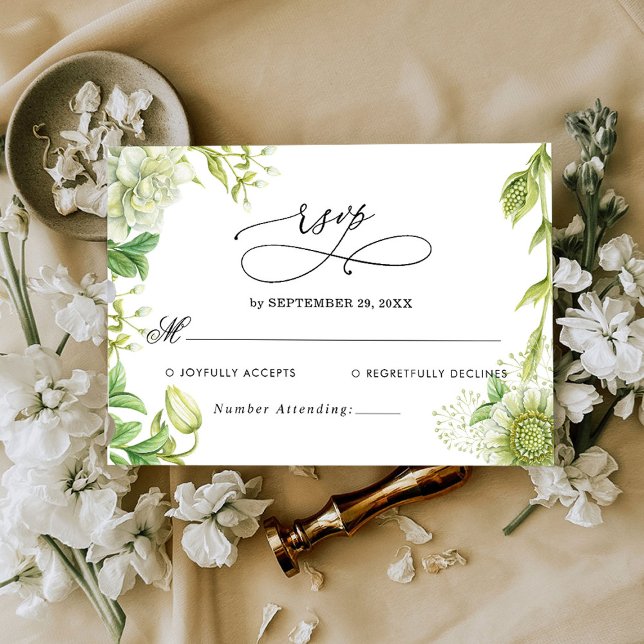 Modern Greenery Wedding RSVP Card (Creator Uploaded)