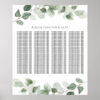 Modern Greenery Wedding Seating Chart