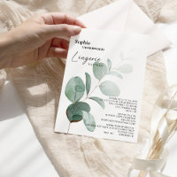 Modern Greenery White Bridal Lingerie Shower