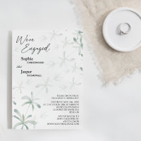 Modern Greenery White We're Engaged Engagement