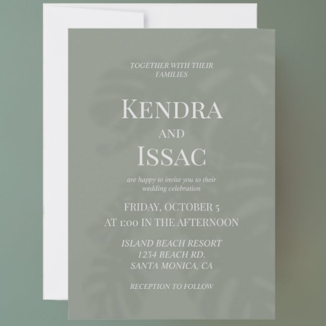 Modern Greenhouse Monstera Green Wedding Invitation (Creator Uploaded)