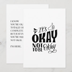 Modern Greeting Card it’s okay to not be okay