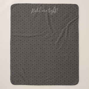 Modern Greige and Charcoal Geometric Snowflake Sherpa Blanket