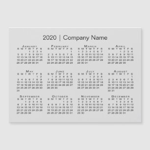 Modern Grey 2020 Calendar with Company Name