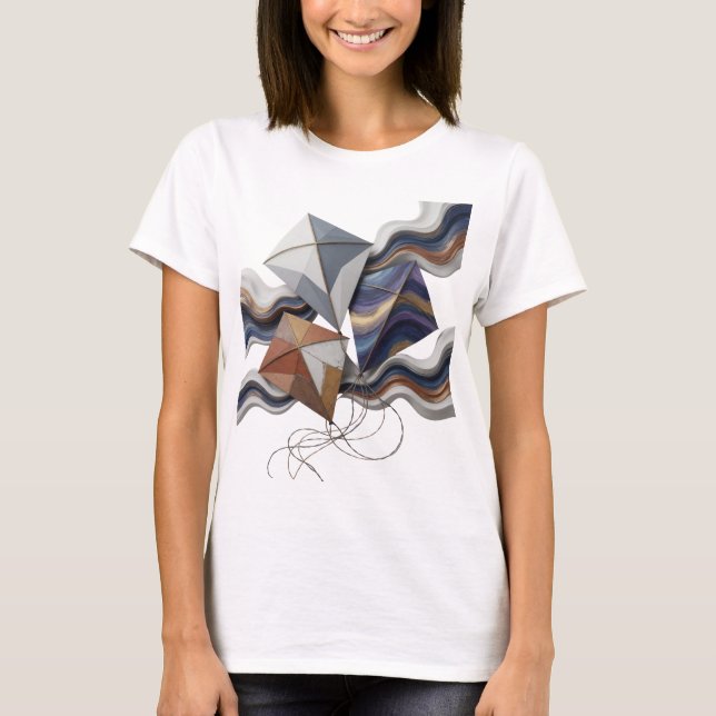 Modern Grey ABSTRACT ART Statement Design T-Shirt (Front)