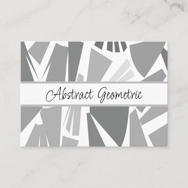 Modern Grey Abstract Geometric Pattern   Business Card (Front)
