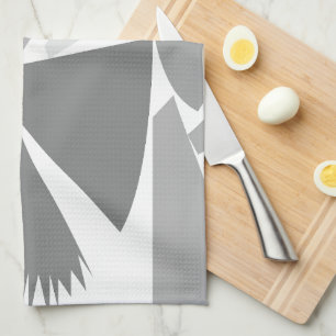 Modern Grey Abstract Geometric Pattern Tea Towel