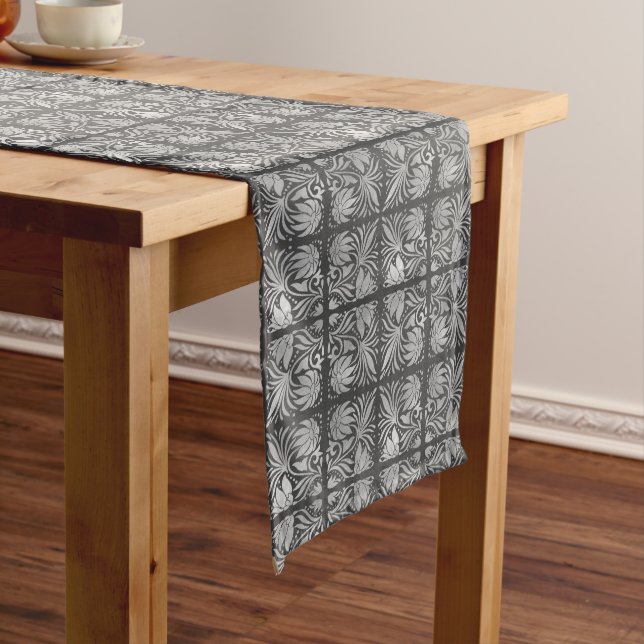 Modern Grey Abstract Table Runner (In Situ)