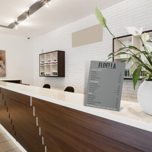 Modern Grey Aesthetics Salon Services Price List Pedestal Sign
