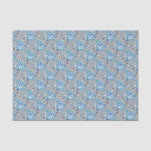Modern grey and blue Holiday Snowflakes pattern Tissue Paper