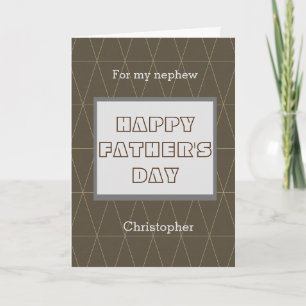 Modern Grey and Brown Father's Day Nephew Card