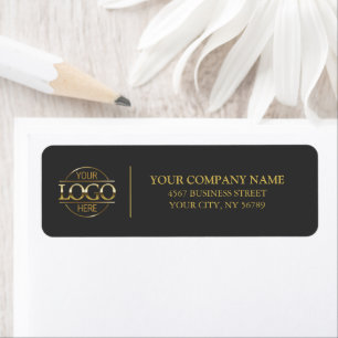 Modern Grey and Gold Business Logo Return Address