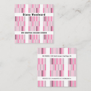 Modern Grey and Pink Geometric Square Business Card