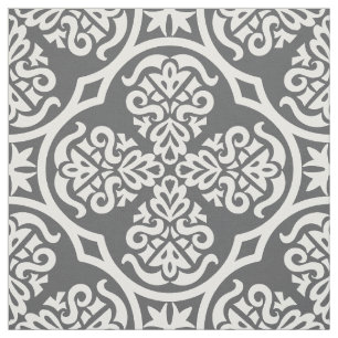 Modern Grey and White Geometric Fabric