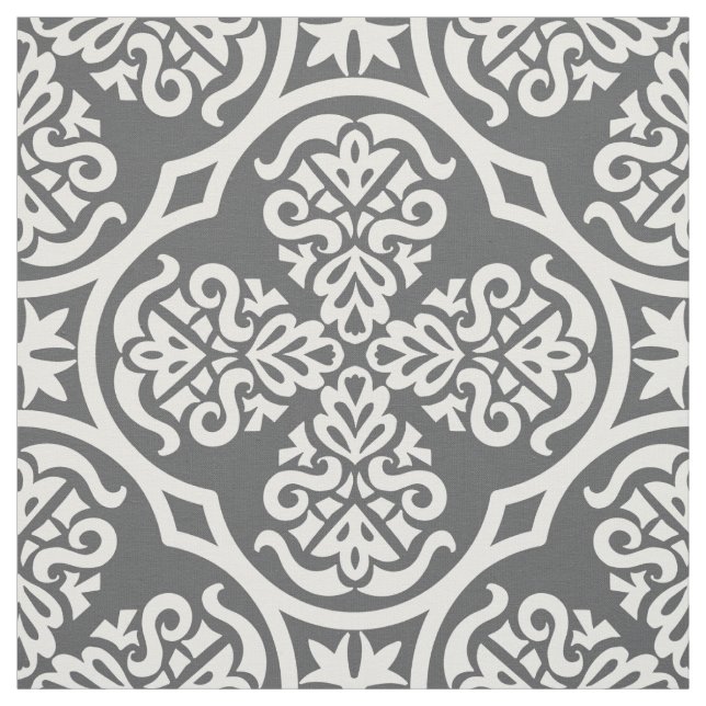 Modern Grey and White Geometric Fabric (Swatch)