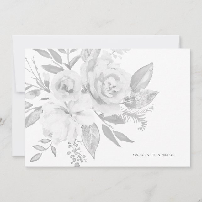 Modern Grey and White Monochromatic  Personalised Card (Front)