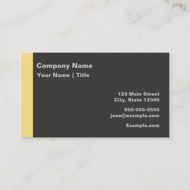 Modern Grey and Yellow Business Card (Front)