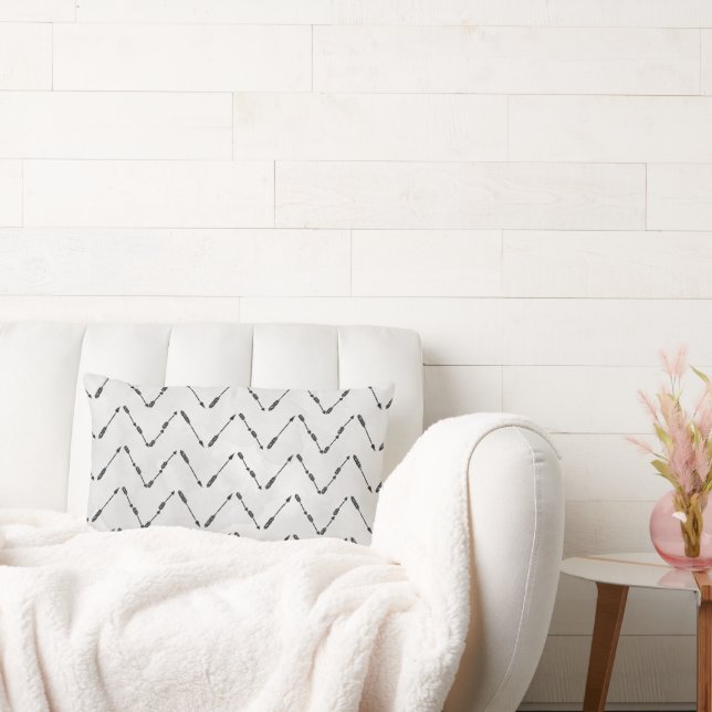 Modern Grey  Arrow Pattern Design Pillow (Couch)