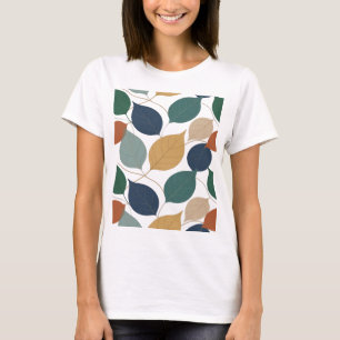 Modern Grey AUTUMN LEAVES Graphic Design T-Shirt