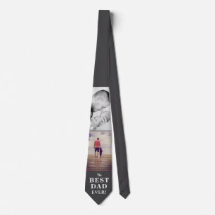 Modern Grey Best Dad Ever Father`s Day 2 Photos Tie