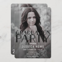 Modern Grey Black Graduation Party Graduate Photo