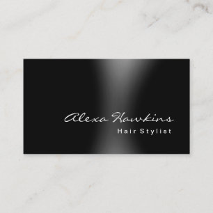 Modern Grey Black Hair Stylist Makeup Artist Business Card