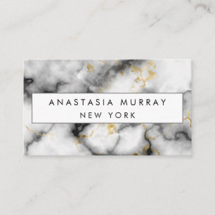 Modern Grey Black & White Marble Minimalist Luxury Business Card
